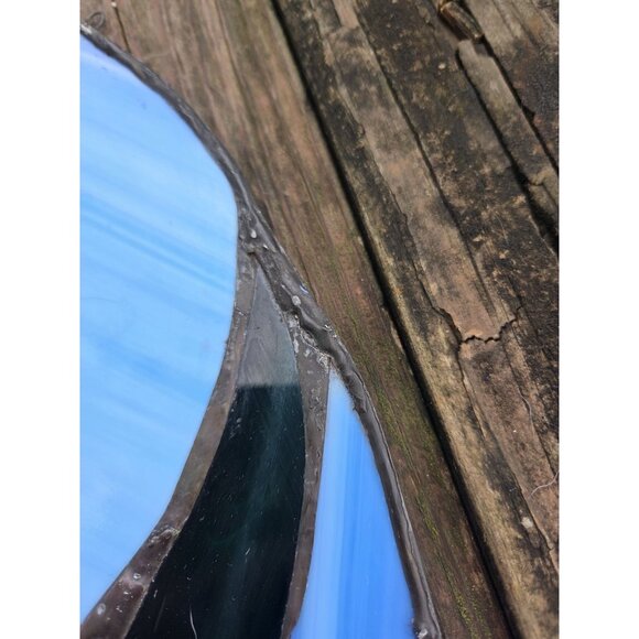 Leaded Floral Stained Glass Yellow Tulip Sun Catcher Flower 7.5" X 14" Hand Made - Picture 5 of 13